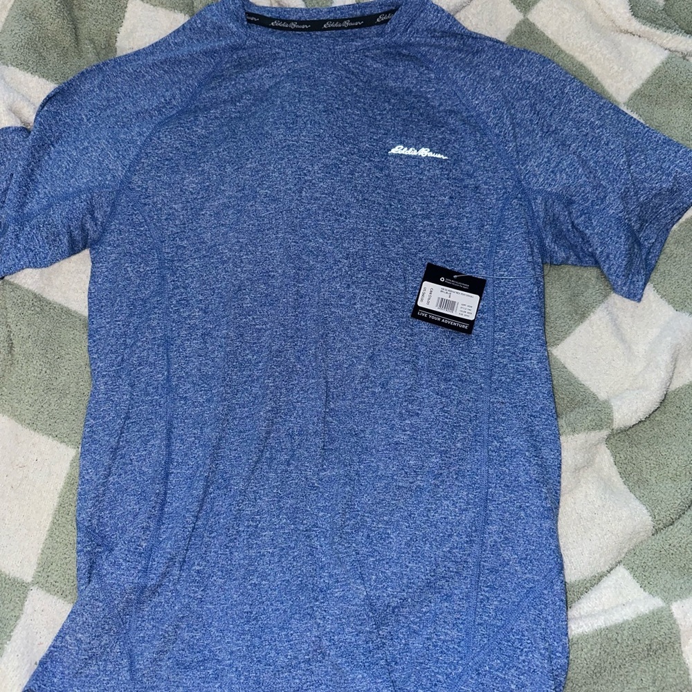 Eddie Bauer Men's Heathered Blue Tee Size Small